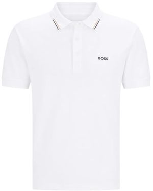 BOSS GREEN HUGO BOSS Short-Sleeve Polo Shirt - White