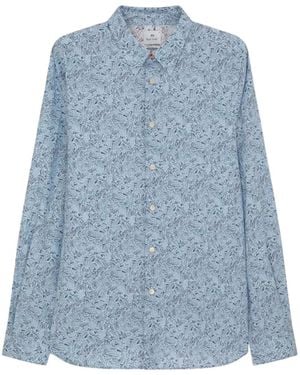 Paul Smith Floral-Print Shirt - Blue