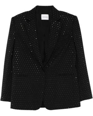 ANDAMANE Single-Breasted Crystal-Embellished Blazer - Black
