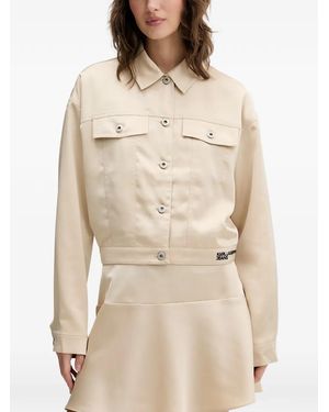 KARL LAGERFELD Satin Cut-Out Jacket - Natural