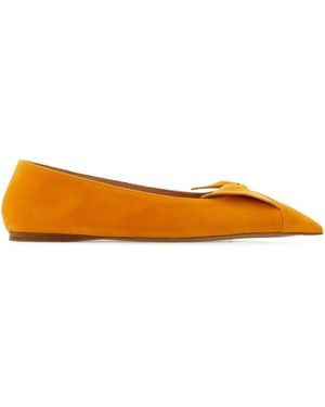 Ferragamo Bow Pointed Ballet Flats - Orange