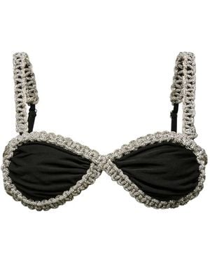 HIBOURAMA Infinity Crystal-Embellished Bikini - Black