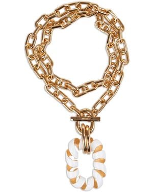 Rabanne Collier Double Xl À Breloque Émaillée - Métallisé