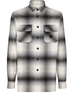 Philipp Plein Karierte Hemdjacke - Grau