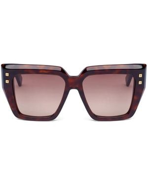 Balmain Studded Geometric-Frame Sunglasses - Pink