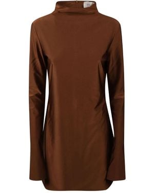 Sportmax Abito Stiria A Maniche Lunghe - Marrone