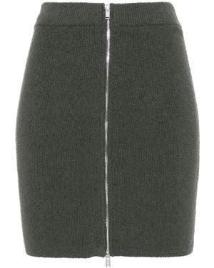 Nanushka Bouclé Zip-Up Miniskirt - Green