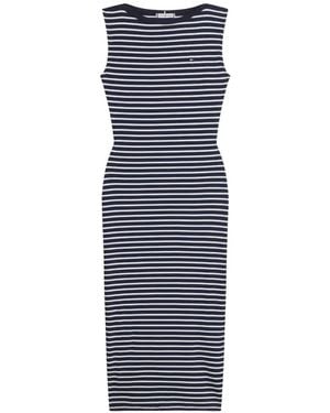 Tommy Hilfiger Striped Sleeveless Midi Dress - Blue