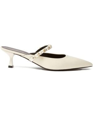 Stella McCartney Sandalen mit Perlenverzierung - Weiß