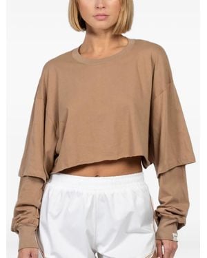 FREEDÉR Easy Breeze Cropped-Top im Layering-Look - Natur