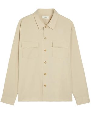FRAME Patch-Pocket Shirt Jacket - Natural
