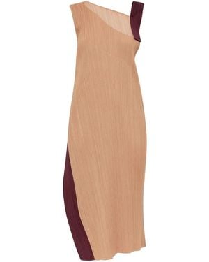 Pleats Please Issey Miyake Abito Asimmetrico Plissettato - Arancione