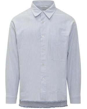 AMISH Raw-Edge Shirt - Blue