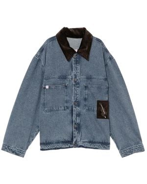 Charles Jeffrey Corduroy Collar Denim Jacket - Blue
