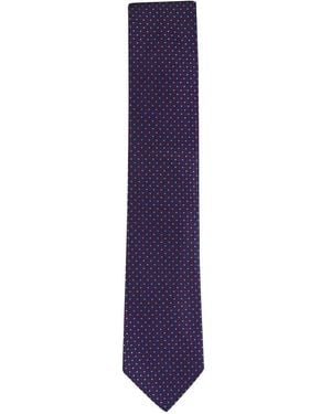 Canali Dotted Silk Tie - Purple