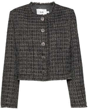 B+ AB Tweed Cropped Jacket - Black