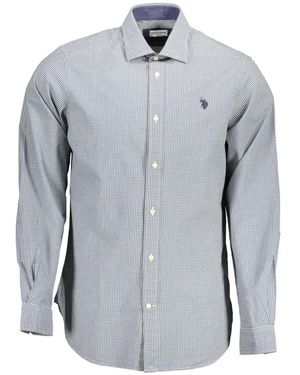 U.S. POLO ASSN. Gingham-Check Long-Sleeved Shirt - Blue