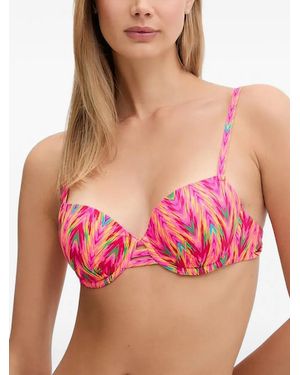 Chantelle Chevron-Print Bikini Top - Red