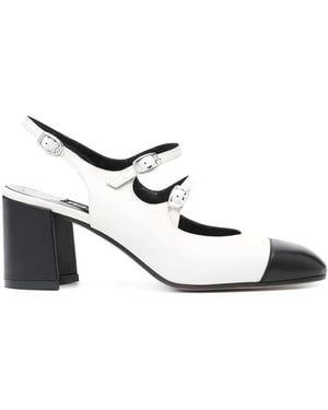 CAREL PARIS Papaya Buckled Slingback Court Shoes - White