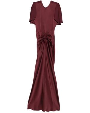 Victoria Beckham Vestido largo con cintura fruncida - Rojo