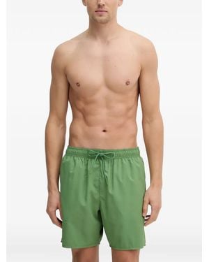 Lacoste Logo-Patch Drawstring Swim Shorts - Green
