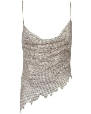 Poster Girl Rhinestone-Embellished Top - Gray