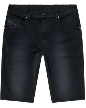 DIESEL Front-Button Denim Shorts - Black