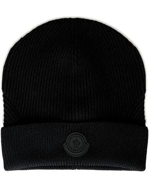 Moncler リブニット ビーニー - ブラック