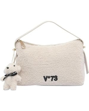 V73 Teddy-Charm Tote Bag - Natural