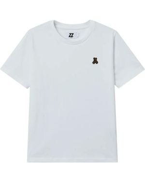 Izzue Crew-Neck Bear-Patch T-Shirt - Grey