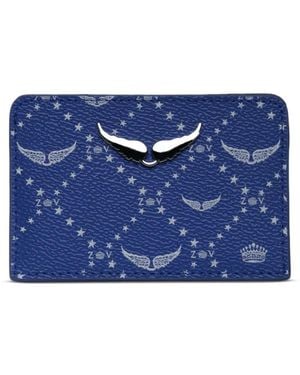 Zadig & Voltaire Pass Monogram-Print Cardholder - Blue