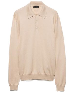 Prada Poloshirt Van Kasjmier-Zijdeblend - Naturel