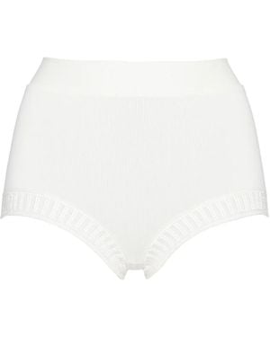 Eres Graphic Lace-Trim High-Waist Briefs - White