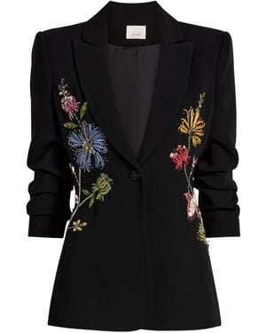 Cinq À Sept Cheyenne Floral Embroidered Blazer - Black