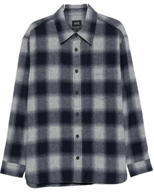 A.P.C. Check-Pattern Shirt - Blue