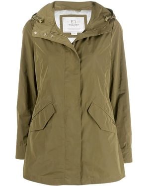Woolrich Hooded Zipped Military Jacket - Green