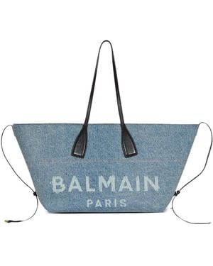 Balmain Track Tote Bag - Blue