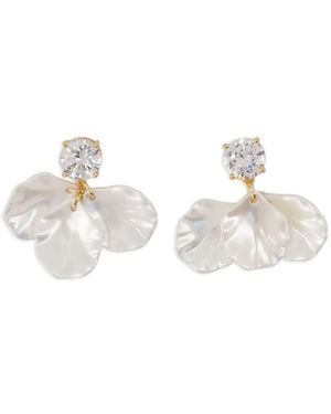 Self-Portrait Crystal Petal Earrings - White