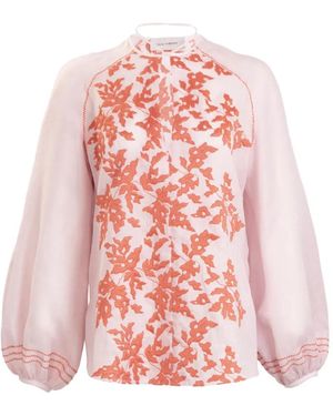 Silvia Tcherassi Molveno Embroidered Blouse - Pink