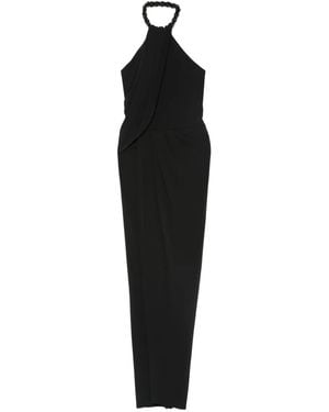 Amen Embellished Halterneck Maxi Dress - Black
