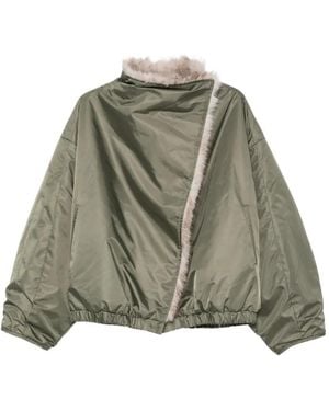 Frankie Shop Faux-Fur Trim Reversible Jacket - Green