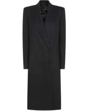 Tom Ford Double-Breasted Peak-Lapel Coat - Black
