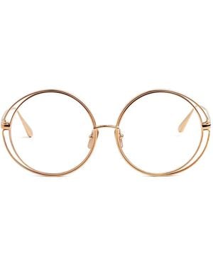 Linda Farrow Selene Brille Mit Rundem Gestell - Natur