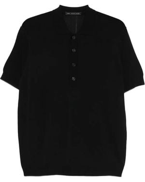 Low Brand Fine-Knit Polo Shirt - Black