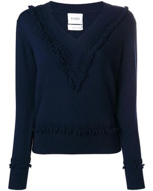 Barrie Romantic Timeless Cashmere V Neck Pullover - Blue