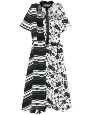 Sacai Floral-Print Midi Dress - White