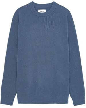 NN07 Pull À Design Côtelé - Bleu