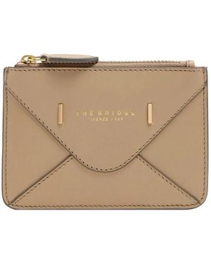 The Bridge Zip-Fastening Leather Card Holder - Natural