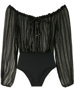 Amir Slama Metallic Bodysuit - Black