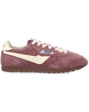 Autry Windspin Logo-Patch Sneakers - Pink